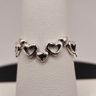 New 925 Sterling Silver Hearts Ring 4 5mm Size 6