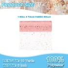 Tulle Fabric Rolls 6  By 10 Yards Fabric Spool Tulle For Diy  Rose Gold