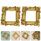 2 Pcs Golden Photo Frame Ornaments Baby Miniature Retro Picture Frames