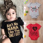 Newborn Kids Infant Baby Boy Girl I My Nana Clothes Jumpsuit Romper Outfit Set