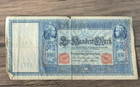 Vintage German Money - 100 Mark Reichsbanknote With Red Imperial Seal 1910