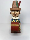 Hand-carved Wooden Drummer Figurine     Vintage Folk Art Soldier With Drum 