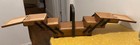 Vintage Midcentury Wood Tiered Foldout Accordion Style Sewing Box Antique
