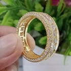 3ct Round Cut Lab Created Diamond Wedding Engagement Ring 14k Yellow Gold Plated