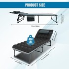 Big Red Camping Sleeping Cot lounge Chair With Mattress 5-position Folding Cot
