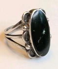 Vintage Sterling Silver Green Stone Ring Size 6 25 Navajo Style Southwest Boho