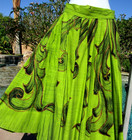 Vintage 1950s Handpainted Mexican Circle Skirt Pockets 30  W 29  L Cotton Unique