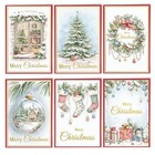 24 Assorted Christmas Cards With Envelopes - Gold Foil Glitter Watercolor