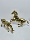 Vintage Mcm Brass Horses Heavy