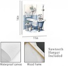 11x14 Blue And White Bathroom Canvas Print Wall Art