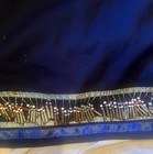 Vintage Native American Indian Ceremonial  Dance Dress Beaded Indigo Blue Belt