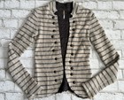 Free People 100  Wool Striped Studded Knit Blazer Jacket Open Front Cardigan