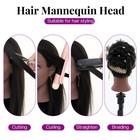 20 Inch Mannequin Head 100  Real Human Hair Cosmetology Doll Practice Clamp