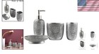 Elegant Resin Bathroom Accessory Set - Toothbrush Holder  Soap Dispenser   More