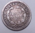 1857 Seated Liberty Half Dime 5c Silver Coin