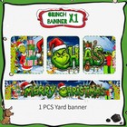 Grinch Christmas Banner Large Outdoor Yard Banner Christmas Party Decorations
