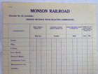 1926 Maine Monson Railroad Ledger Sheet Freight Revenue Selected Commodities