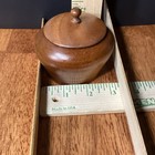 Vintage Turned Wooden Box With Lid Trinket Box Round 