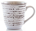 Elama Rustic Birch 16 Piece Stoneware Round Dinnerware Set In White