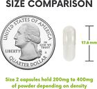 Size 2 Clear Empty Gelatin Pill Capsules Kosher Gel Caps Gluten-free Usa Made 