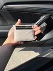 Yves Saint Laurent White beige Gold Studded Leather Cardholder