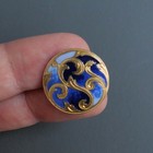 Antique Button - Champlev   Enamel - 23 Mm - 19th C  - Paris Bm Enamel Buttons