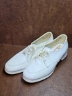 Vintage 1960s Glov-ett By Dodson White Leather Nursing Oxford Shoes Uniform   
