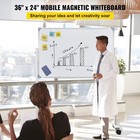 Mobile Magnetic Whiteboard Dry Erase Board Double Sided Height Adjustable Wheels