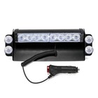 White Amber 8led Windshield Strobe Light Bar Interior Flash Emergency Warning