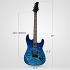 39 Inch Electric Guitar H-h Pickups Trans Blue Suit For Heavier Rock