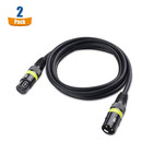 Dmx Cable 3-pin Xlr Male To Female 22awg Lighting Stage Microphone Cord 2 Pack