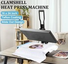 1800w 16 x24   Digital Clamshell Heat Press Machine Sublimation Transfer T-shirt