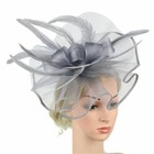 Women Headband Fascinator Feather Flower Hair Hat Church Wedding Hair Clip