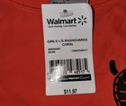 Coastalista Girls Swim Top L s Walmart Nwt-rashguard Size Kids Xl