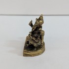 Sitting Lord Ganesha Statue Figurine Hindu Brass Metal Miniature