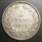 1843 W France 5 Francs Old Xf Silver Coin Louis Philippe I Km 749 13 Lille Mint 
