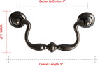 Oil Rubbed Bronze Drop Bail Drawer Pulls 4 Pack  4 Inch Hole Center  Vintage Cab