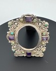 Matl Matilde Poulat Sterling Silver Amethyst Turquoise Picture Frame Taxco