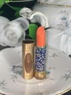 Vintage Helena Rubinstein Le Lipstick Floral Gold Metal Tube Orange New