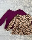 Lot Of 2 Gap Baby Girl Shirts Maroon And Leopard Print 12-18 Months