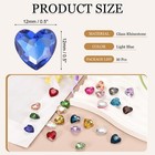 Heart Rhinestones 12mm Pointback Glass Rhinestone Pack Of 30  light Blue 