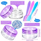 100 Pcs 5g Empty Plastic Containers With Colored Lids mini Makeup Sample Cont   