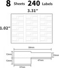 8 Sheet 240 Pcs Cable Labels For Management  A4  8 Sheet 8 Colors  240 Pcs  