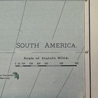 Antique 1901 Map Of South America 12   x10   