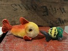Vintage Steiff Mohair Orange Fish    flossy    2310 01 4   Germany   Pompom Fish Toy