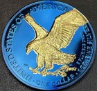 2023 - American Silver Eagle One Dollar Coin -gold Gilded Blue gold  999 Silver 