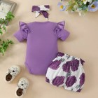 Newborn Girl Outfits Baby Girl Summer Clothes Ruffle Romper Pant   Headband Set