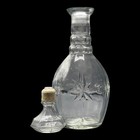 Vintage Atomic Starburst Clear Glass Liquor Decanter Bottle W  Stopper 10 5    Bar