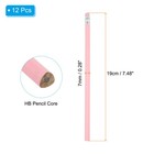 12 Pack Round Pencils Triangle Hb Graphite Pencil Woodcase With Eraser Pink