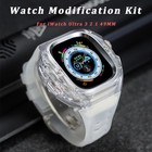 For Apple Watch Ultra 3 2 49mm Transparent Case Fluoroelastomer Band Fkm Strap